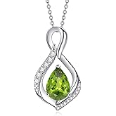 AENEAS Infinity Birthstone Necklace for Women Sterling Silver Infinity Teardrop Pendant Forever Love Jewelry Gift for Birthday Anniversary Christmas