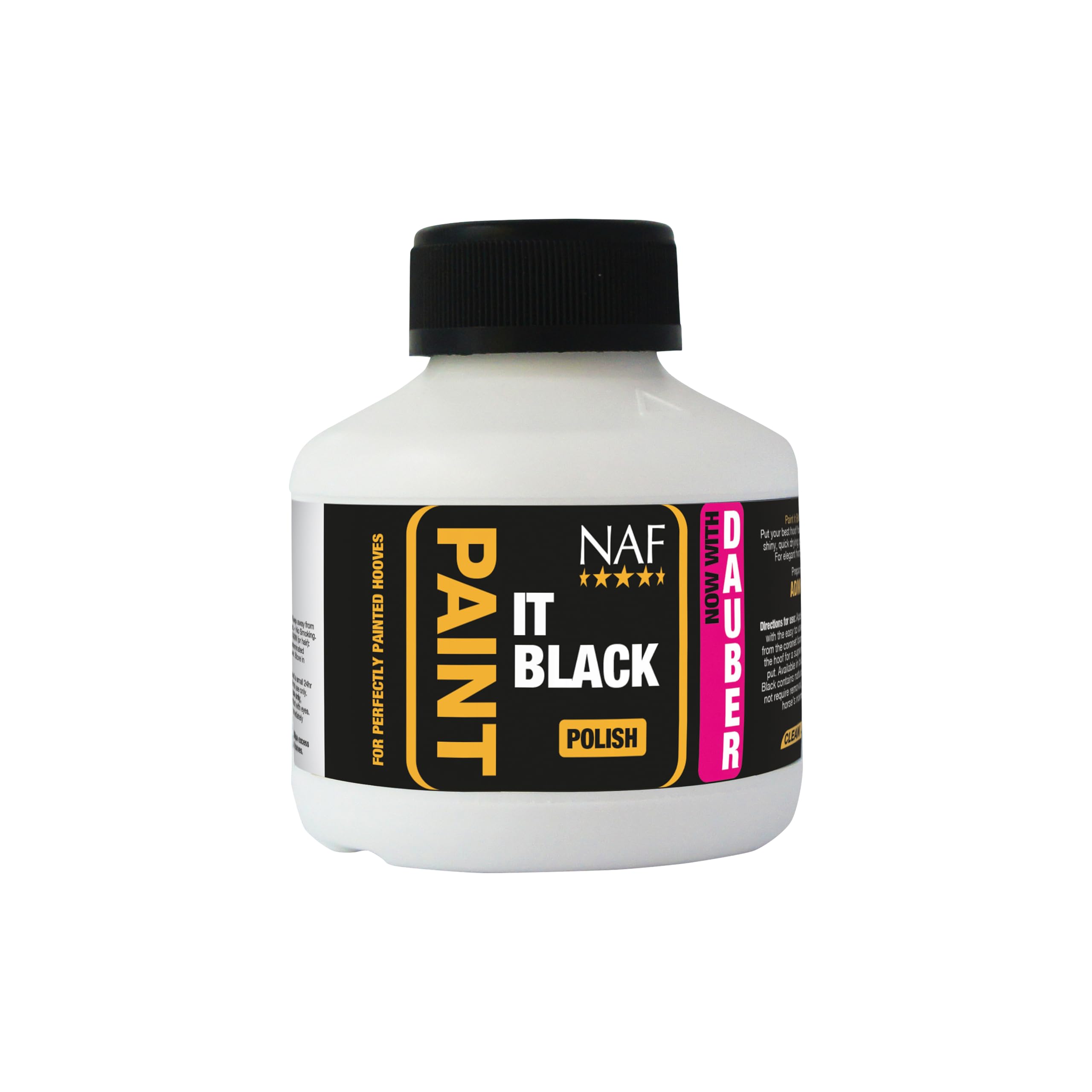 NAF Paint It Black 250ml – High Shine Hoof Polish for Horses – Enhances Dark Hooves with a Glossy, Show-Ready Finish – Quick-Drying & Easy to Apply – Ideal for Competitions & Turnout