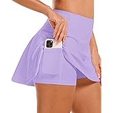 Stelle Women's Tennis Golf Skirts High Waisted with Pockets Inner Shorts for Athletic Skorts Sports Running Pickleball