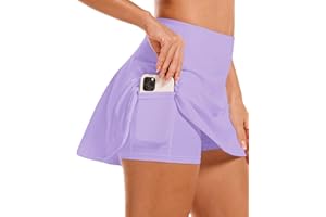 Stelle Women's Tennis Golf Skirts High Waisted with Pockets Inner Shorts for Athletic Skorts Sports Running Pickleball