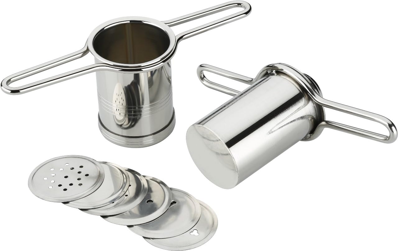 Puno Royal Stainless Steel Press Sev Sancha Machine/Press Muruku Maker/Dab sev Sancha with 6 Jali. 1