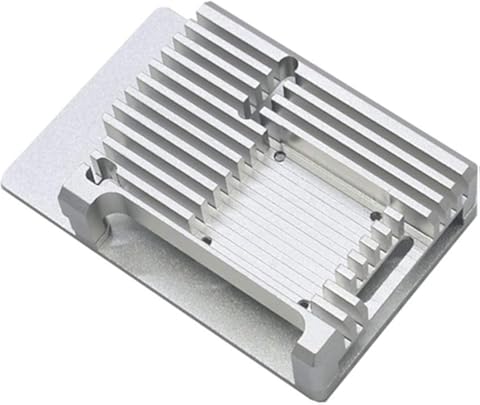 Wivarra para Raspberry Pi 4 4B Kit de Caja de Aluminio CNC con Disipador de Calor de Doble Ventilador para Raspberry Pi 4 Modelo B (Plateado)