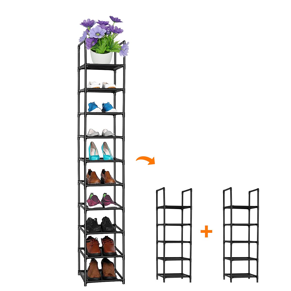 アイリスオーヤマ シューズラック ブラックの商品画像