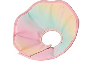 Touchdog Foldable Dog Cone Collar for Cats & Dogs - Adjustable Soft Recovery Collar with Waterproof PU Coating, Lightweight Design, 24.5cm/9.6in Wide Barrier (Pink Gradient Color, L)