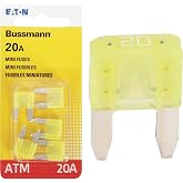 Bussmann - BP/ATM-20-RP 0408.1332 BP/ATM-20 20 Amp Fast Acting Mini-Fuse,Yellow