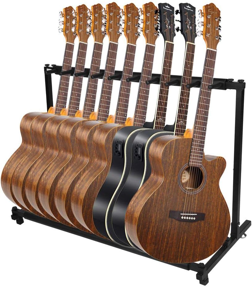 Guitar Display Stand Folding Multiple Guitar Rack Bass Stand For All Size Guitar Musical Instruments Accessories 9 Way