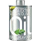 ILIADA Extra Virgin Olive Oil with Basil |100% Greek | Award-Winning, Gourmet Extra Virgin Olive Oil Condiment with Basil Aroma | Premium Koroneiki Variety