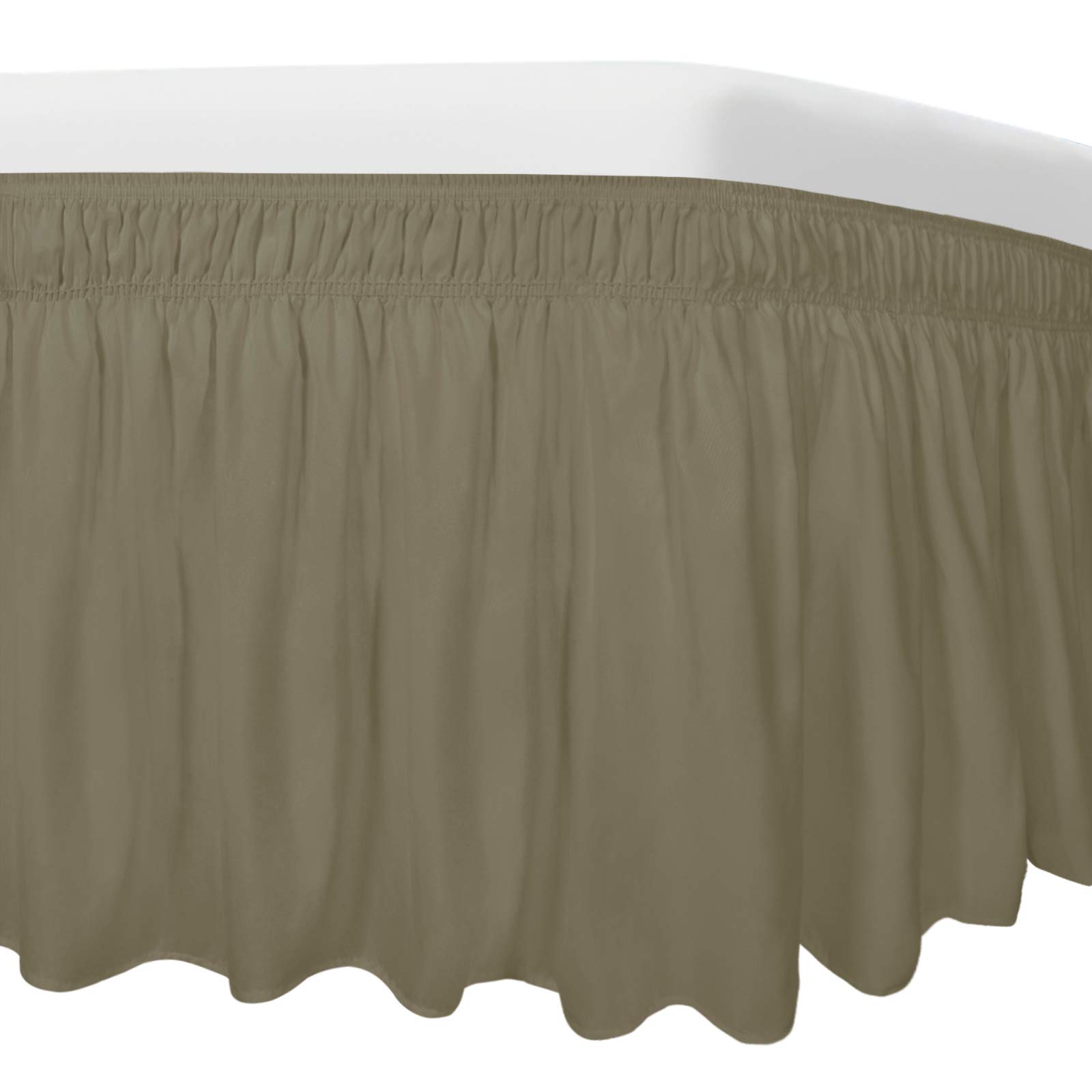Photo 1 of Easy-Going Bed Skirt for Twin or Full Size Bed, 14 Inch Tailored Drop, Fitted with Adjustable Elastic Belt, Convenient to Use Without Lift The Mattress (Twin/Full, Sand)