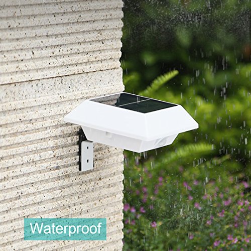 Superdream 6-LEDs Waterproof Solar Lights Outdoor Garden Fence Post Wall Mount Light Security Lamp Night Light (with Motion Sensor)
