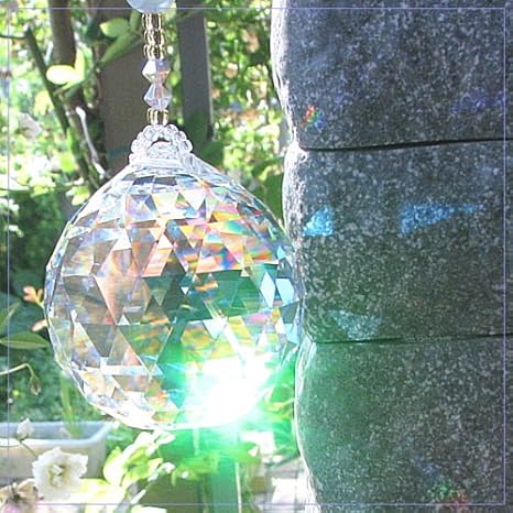 Amazon スワロフスキー正規輸入 天使の足跡 パワーストーン サンキャッチャー 仕事風水 オーロラab クリスタル 60mm Made With Swarovski Elements インテリア オンライン通販