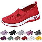 Orthopedic Slip On Sneakers for Women Wide Width Breathable Walking Shoes Non Slip Arch Support Lightweight Comfort