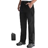 iCreek Men's Packable Rain Pants Waterproof Lightweight Over Pants Windproof Outdoor Pants for Fishing Golf Hiking