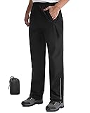 iCreek Men's Packable Rain Pants Waterproof