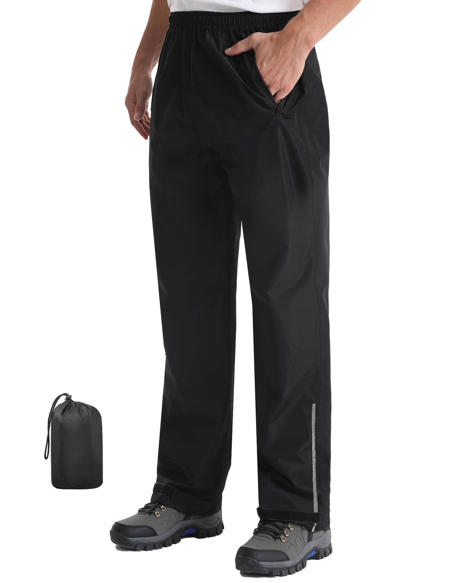 iCreek Men's Packable Rain Pants Waterproof