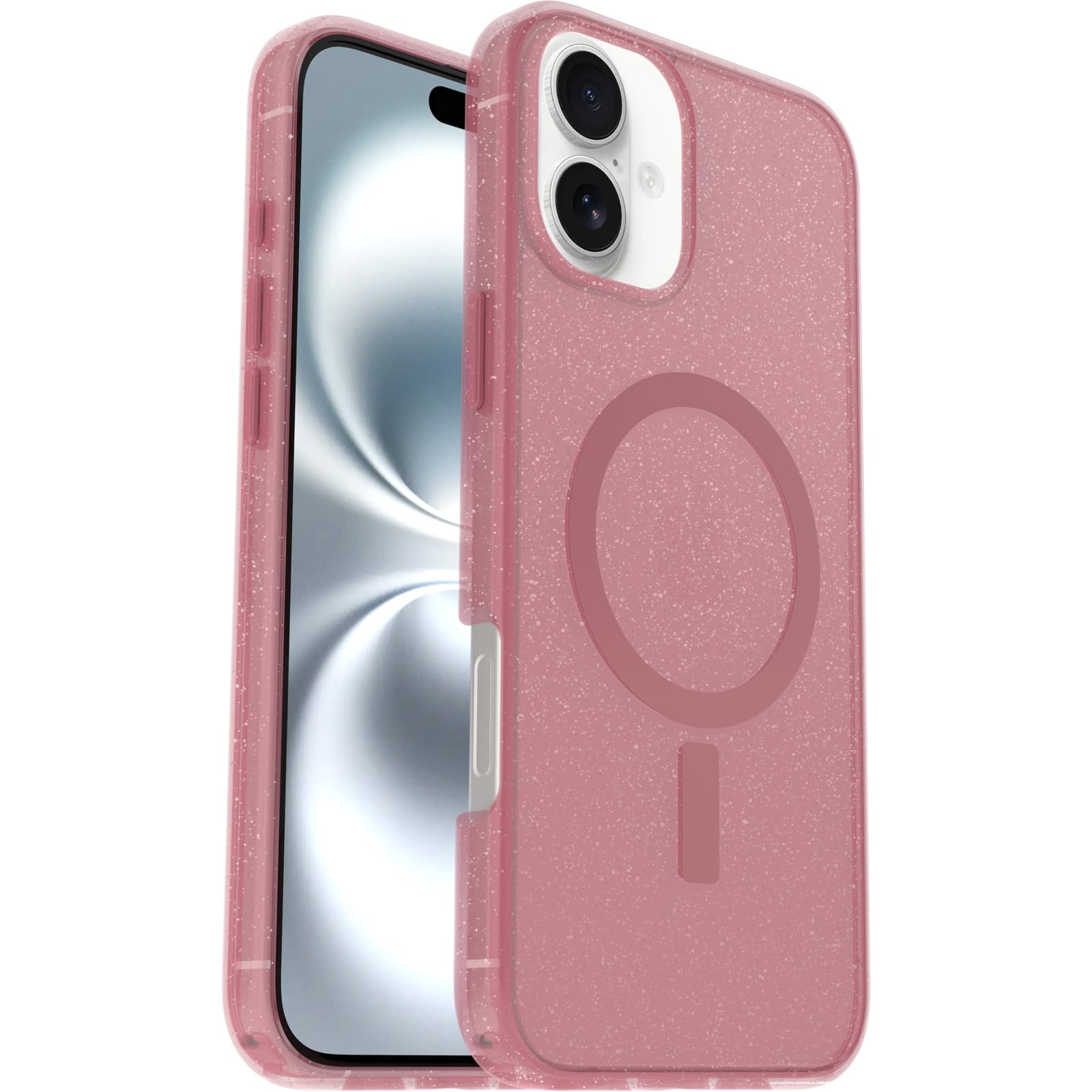 OtterBox Symmetry Series Clear MagSafe Case for iPhone 16 Plus, Shockproof, Drop proof, Protective Thin Case, 3x Tested to Military Standard, Clear/Pink