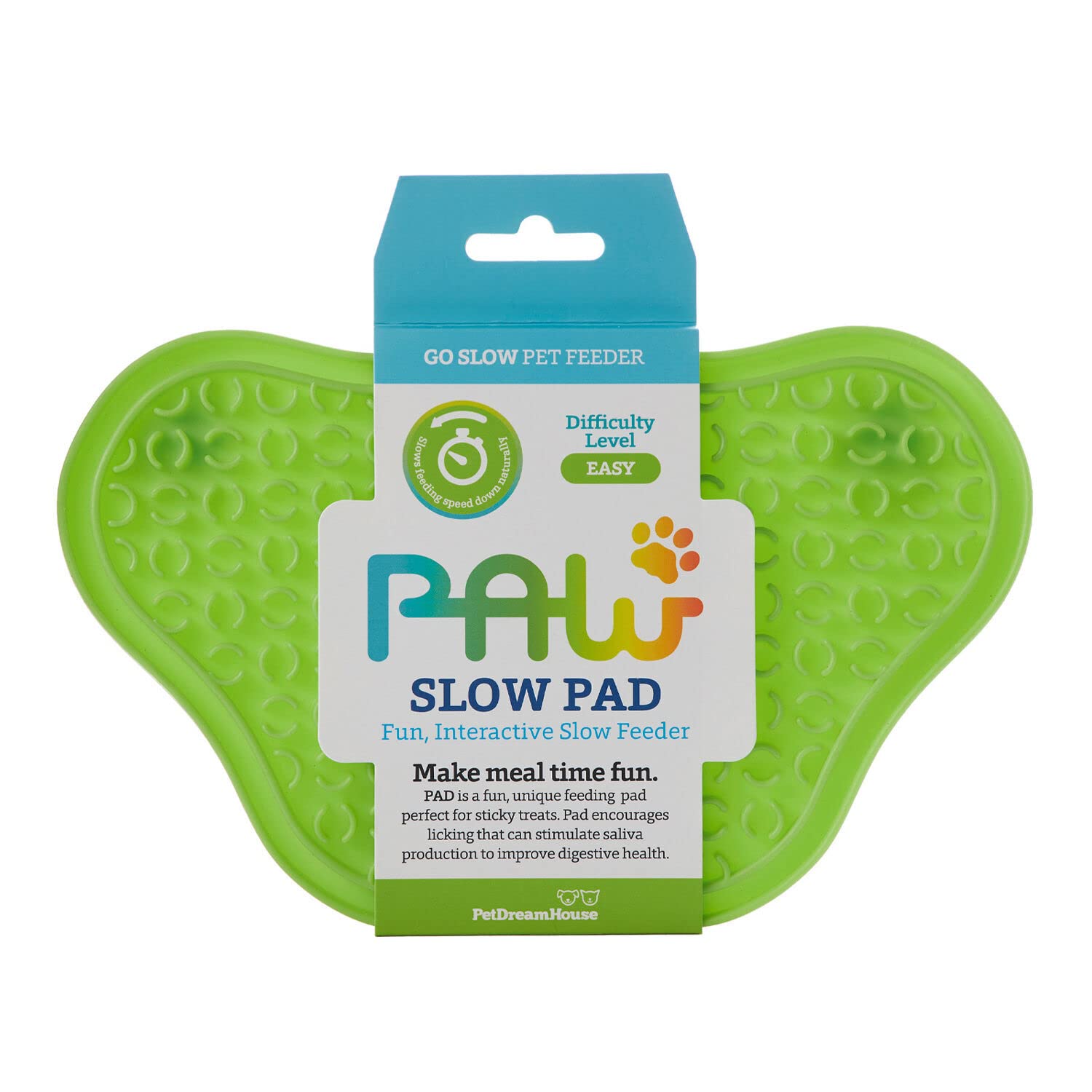PetDreamHouse PAW Slow Lick Pad – Non-Slip Lick Mat for Dogs & Cats, Anxiety Relief, Durable TPE, Suction Cup Grip, Dishwasher Safe – Green