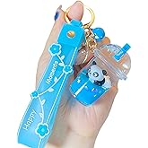 Rertnocnf Cute Keychain Animal Liquid Floating Kawaii Keychains Backpack Pendant Charm Wristlet Key Ring for Girl Women