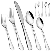 Flatware Set, 20-Piece Cutlery Set for 4, Stainless Steel Premium Silverware Sets with Forks Spoons Knife, MASSUGAR Utensils