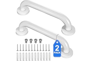 GOTEGA 2 Pack Shower Grab Bar, Stainless Steel Bathroom Grab Bar, Grab Bars for Handicap Elderly Seniors Bathroom Safety Grab Bar (12 Inch，White)