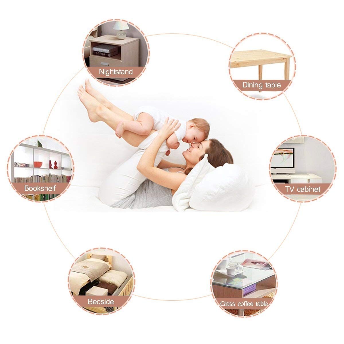 Clear Furniture Corner Protector Corner Guards Sharp Corner Cushion Bumpers With Adhesive Gel for Child Caring (24 Packs)