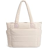 Tote Bag for Women Puffer Tote Bag Large Nurse Bags Shoulder Handbag with Zipper for Work Travel