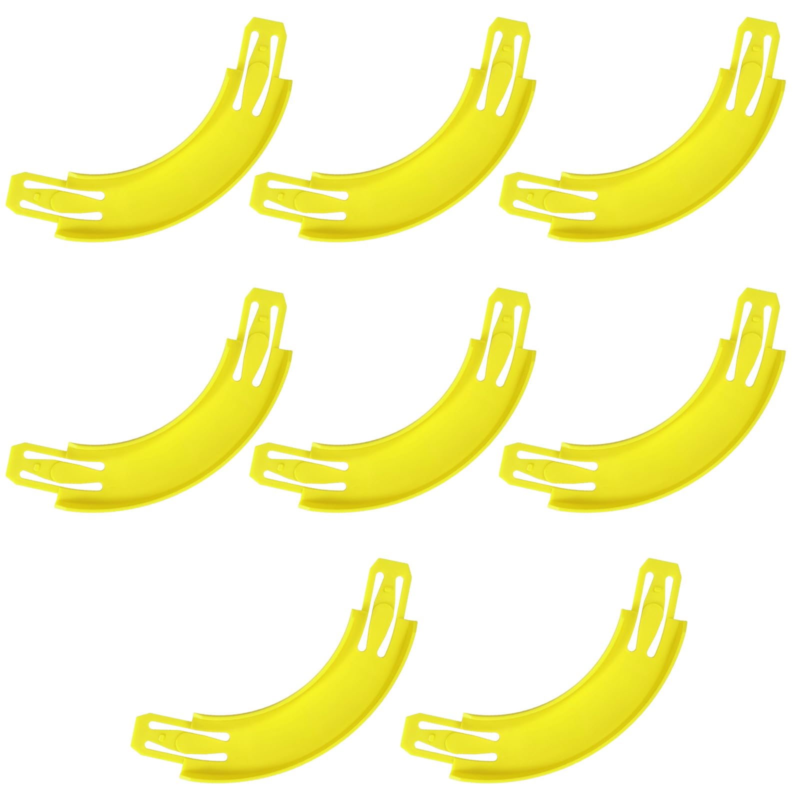 8pcs Curved Track Pieces Compatible with Hot Wheels Toy Car, ABS Racetrack Connectors Track Building Accessories (Yellow)