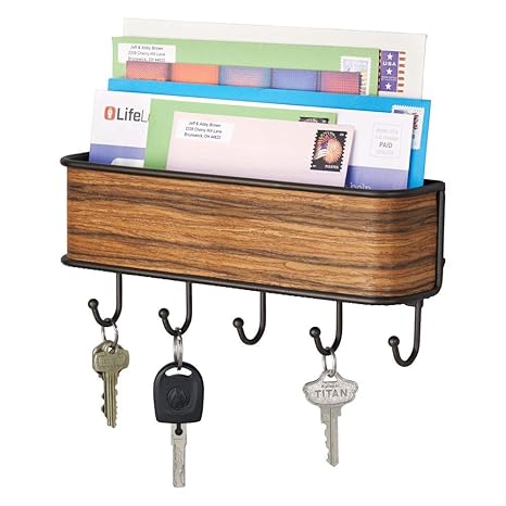 Mdesign Modern Mail Holder And Key Rack Rustproof Steel Wall