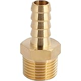 U.S. Solid Brass Hose Fitting, Adapter, 3/8" Barb x 3/8" NPT Male Male Pipe Fittings