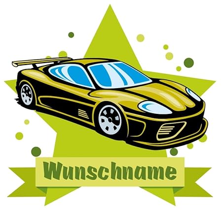 Samunshi® Cooles Auto Wandtattoo Türschild mit Name personalisierbar Kinderzimmer Türaufkleber Baby Wandaufkleber in 9 Größen