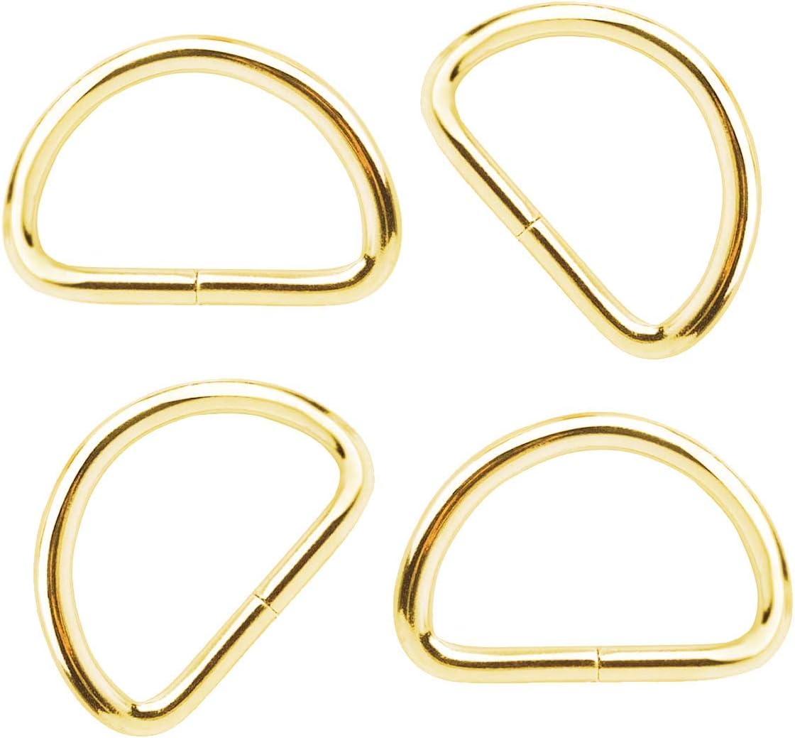 WedDecor 25mm Gold Non Welded Metal D Ring Fasteners Buckle for Adjustable Fastening Webbing Strap Arts and Crafts - Image 4
