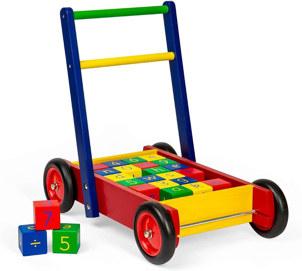 Tidlo Baby Walker with ABC Blocks Wooden Activity Toy