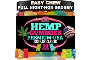 HEALTHERGIZE Hemp Gummies for Sleep Refreshing Gummy Bears-High Potency Hemp Oil Gummies, Fresh Fruity Flavors Tasty Relief-Made in USA-Extra Strength 90 Bears