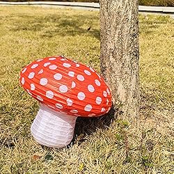 3Pcs Large Mushroom Paper Lanterns for Jungle