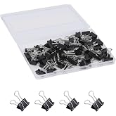 Ufmarine 60 Pcs Small Binder Clips 3/4 Inch Length, Black Small Paper Clips for Office, Standard Size