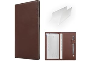 IKEPOD Genuine Leather Checkbook Cover for Men Women, Slim Checkbook Holder with Pen Holder & Removable Checkbook Divider (Trifold) - Italian Premium Calf Leather