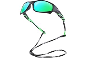 LA SUNGGO TR90 Kids Sunglasses with Strap, Polarized Sports Toddler Sunglasses for Age 3-7, Unbreakable Baseball Glasses