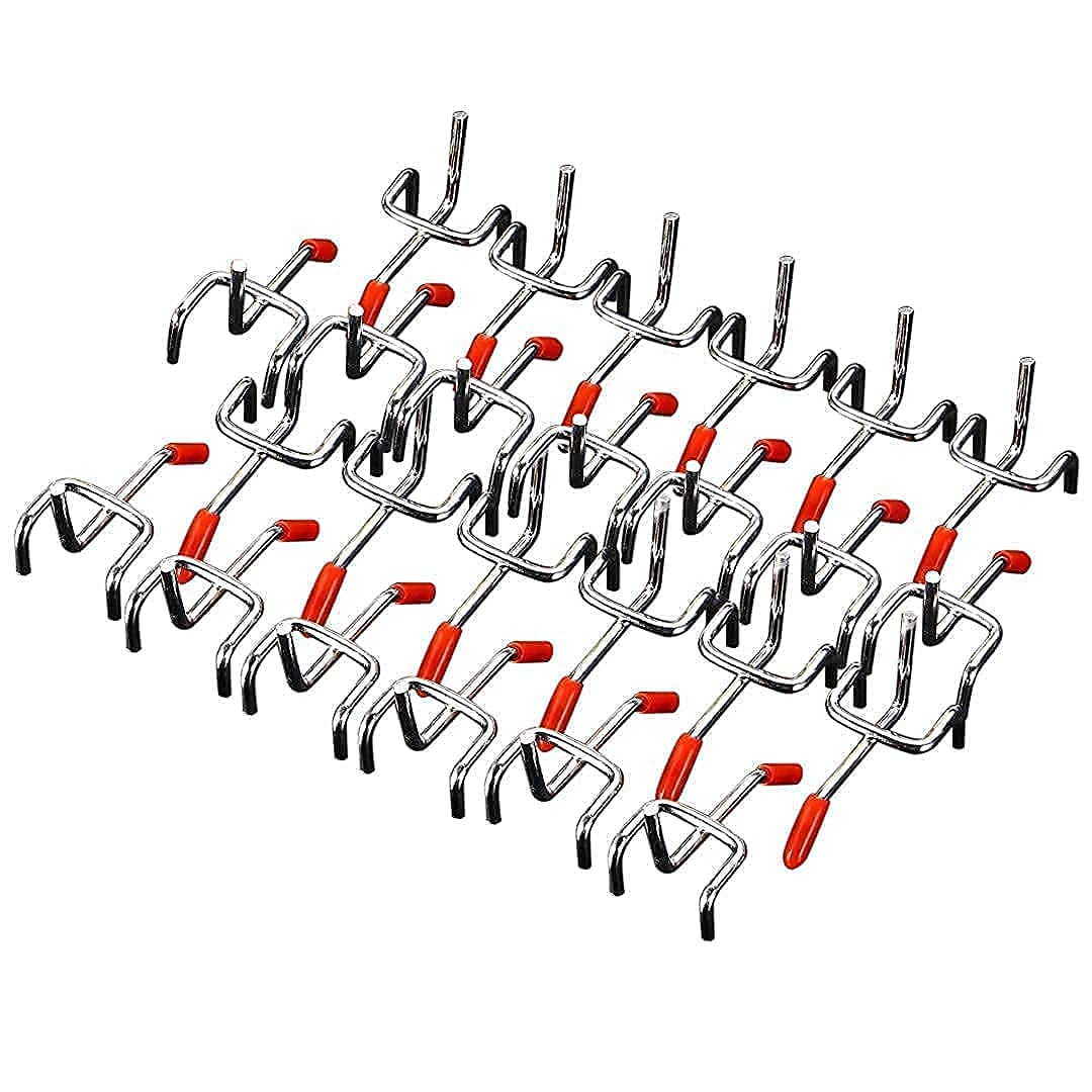 Lvcky Single Pegboard Hooks Board Slat for Wall Retail Display Store Shelving Peg (25pcs, 50mm)