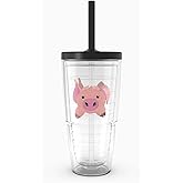 Tervis Front & Back Pig Made in USA Double Walled Insulated Tumbler Travel Cup Keeps Drinks Cold & Hot, 24oz with Straw Lid, Classic