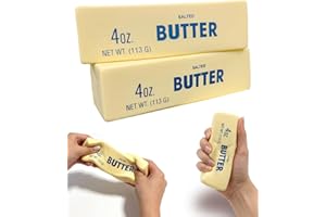 2Pcs Butter Squishy Stress Gadget for Adults, Slow Rebound Sensory Fidget, 5.5 × 1.4 inch Cute Realistic Butter Stick Shape, 