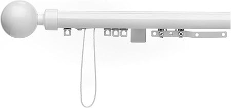 Clearance Integra Glyda Gloss White Corded Metal Corded Curtain