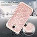 LeYi S4 Case with Tempered Glass Screen Protector [2 Pack] for Girls Women, Glitter Bling [PC Silicone ] Hybrid Heavy Duty Protective Phone Case for S4 TP Rose Gold