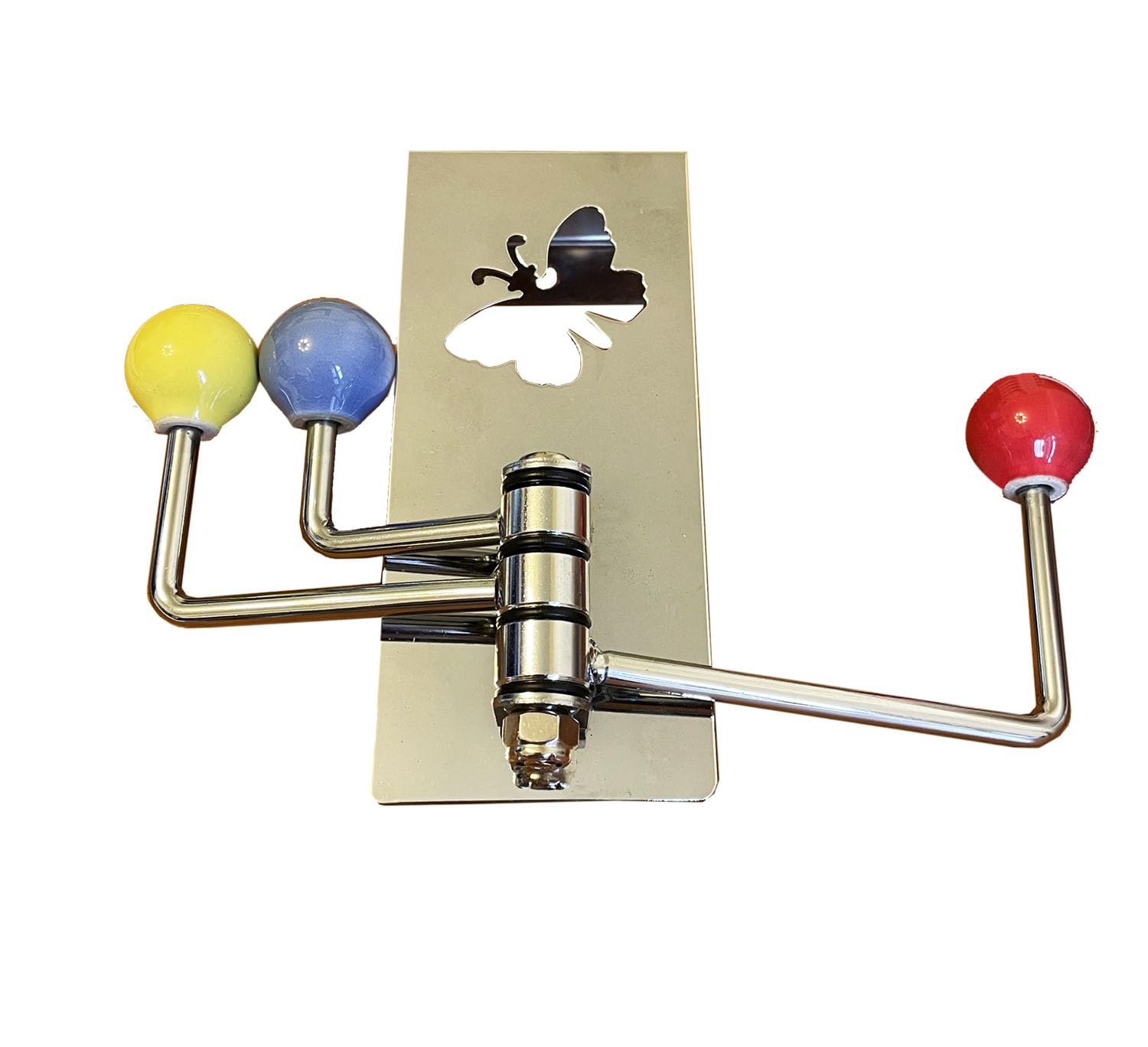 ASPECT Over The Door Hooks Hanger with 3 Ceramic Rotating Hooks (Multi Colour Balls)