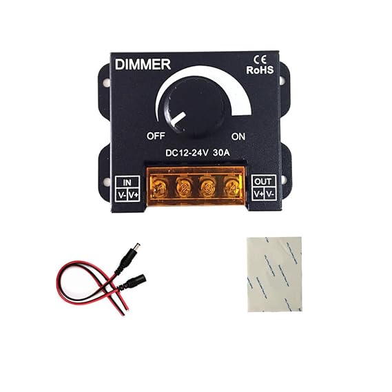 ?verbesserte Version?12V 24V 30A LED Dimmer Kontrolleur für Einzelfarbe LED Streifen Beleuchtung Lampe Band Licht Schwarz Kno