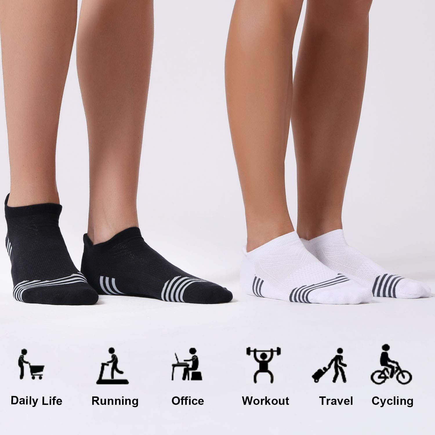 CelerSport Ankle Running Socks for Men and Women Low Cut Athletic Sports Socks(6 Pairs) at  Women’s Clothing store
