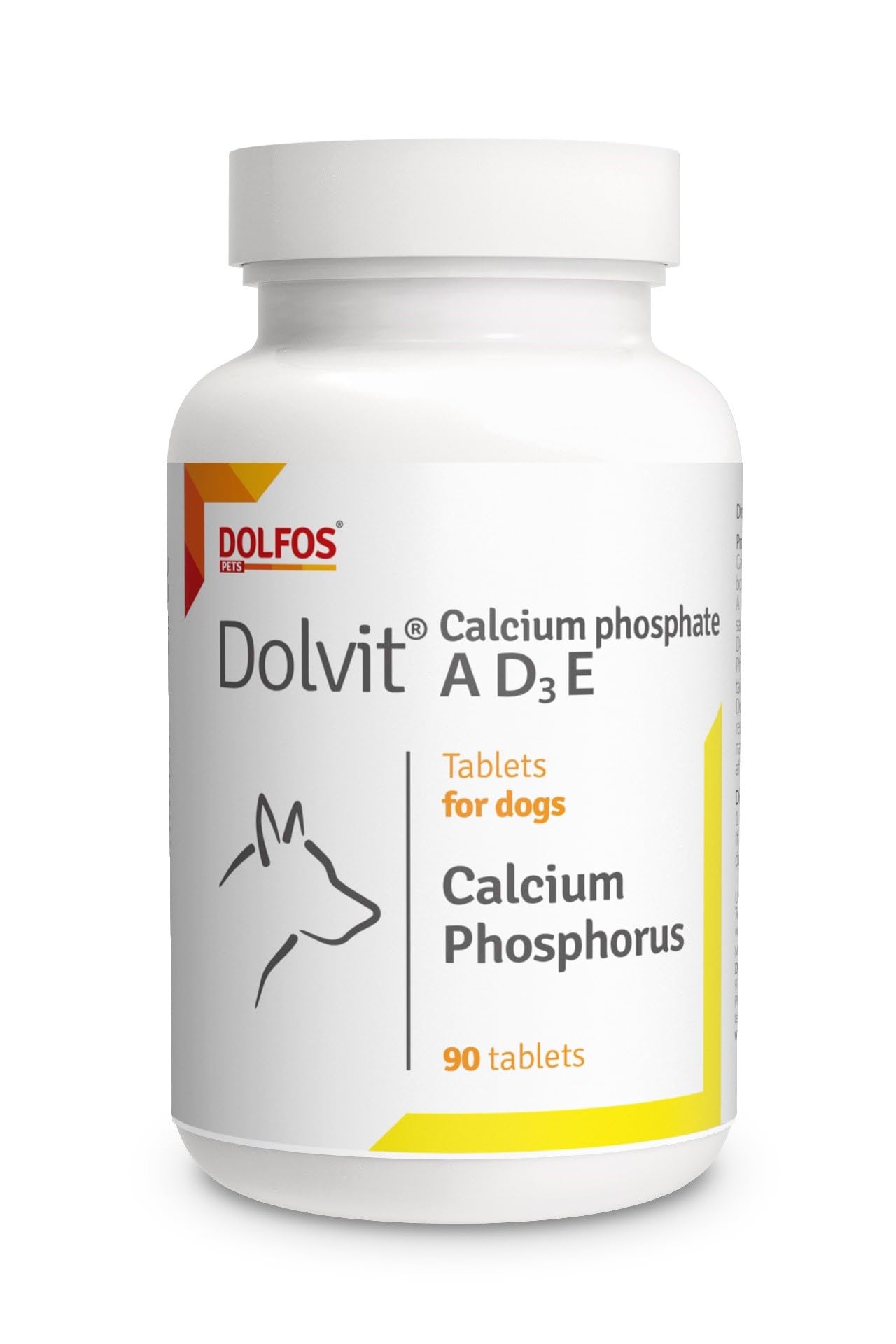 AnkhPets Dolvit Calcium Phosphate A D3 E 90 Tablets Calcium Puppy Adult Pregnant Nursing Dogs
