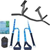 Ceiling Mount Pull Up Bar with Reversible Risers for 16 and 24 Inch Joists with Optimum Grip Spacing by Ultimate Body Press