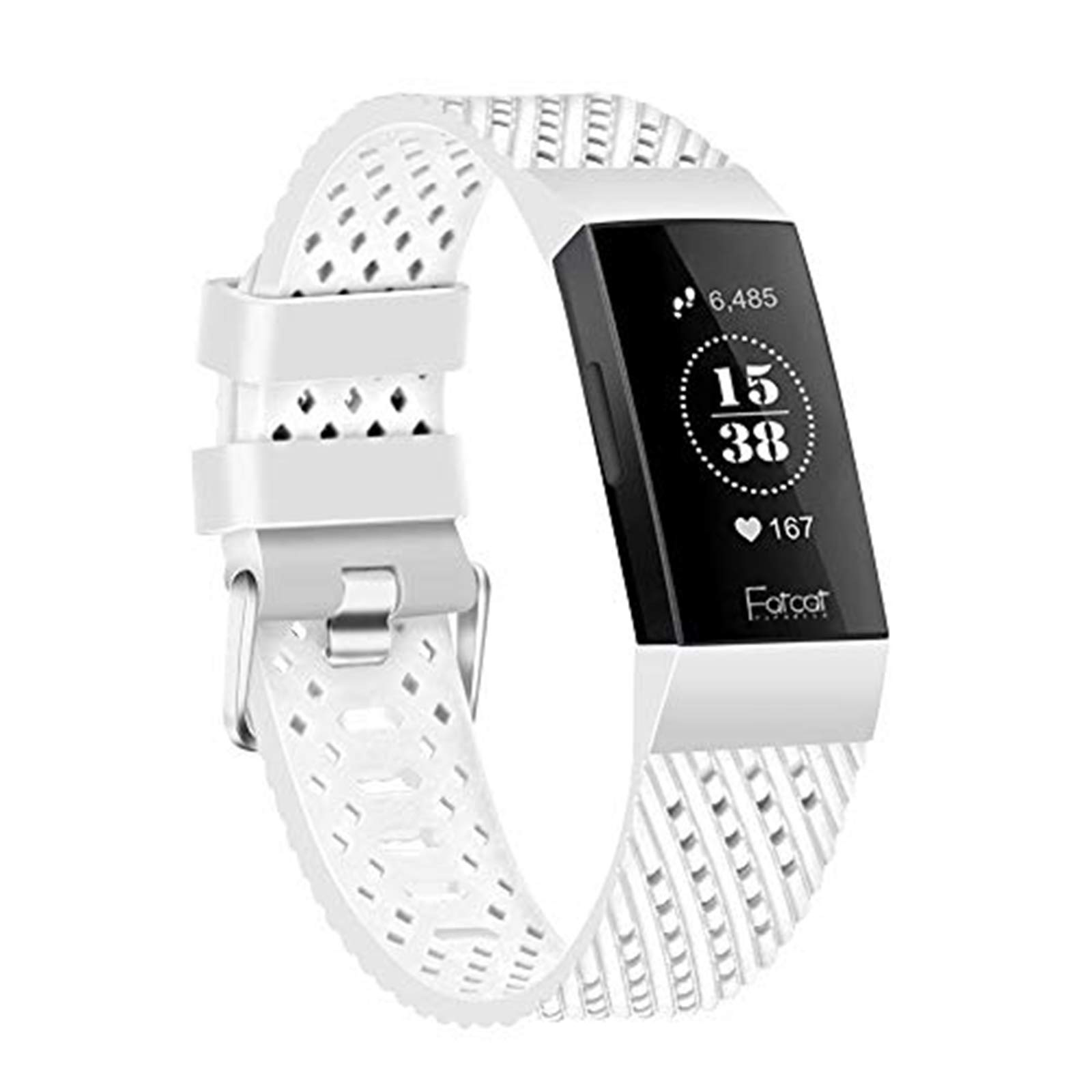 FatcatBand Compatible with Strap Fitbit Charge 3/Charge 4,Breathable with Ventilation Holes Soft Silicone Sport Adjustable Replacement Accessory Bracelet Straps for Fitbit Charge 3 Fitness Wristband