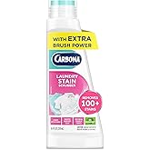 Carbona Laundry Stain Remover &amp; Scrubber, Bio Enzyme Formula, 8.4 Fl Oz | Brush-Top Applicator for Fiber-Deep Clean, Help Remove Fat, Oil, Blood, Ketchup &amp; Baby Food Stains, Safe On Washable Fabrics