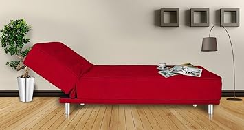 Spaces Therapy Liberty Premium Fabric Recliner Bed-(Red)