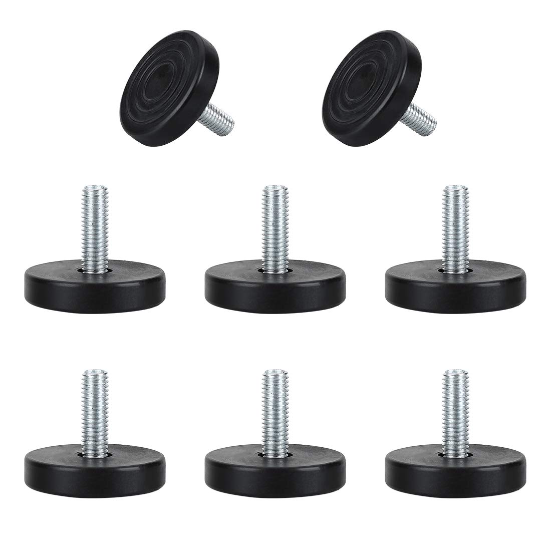 Sourcingmap M8 x 25 x 40mm Leveling Feet Adjustable Leveler Floor Protector for House Furniture Chair Table Cabinet Leg 8 Pack
